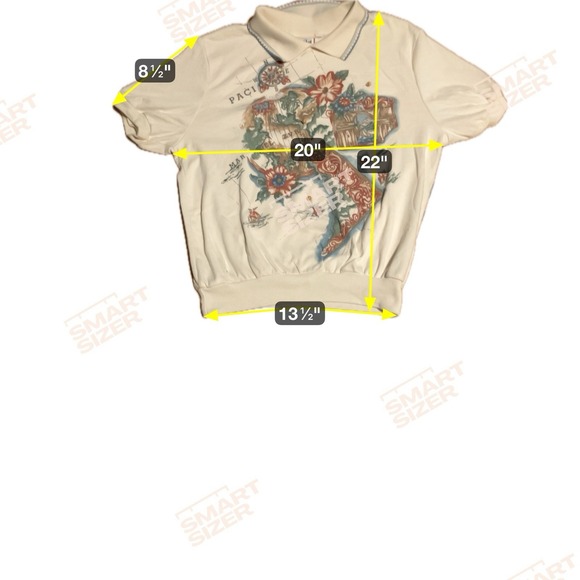 Cricket Lane Map Polo, Women's Small Knit Sweater, Short Sleeve Top, Vtg Compass - Picture 4 of 8